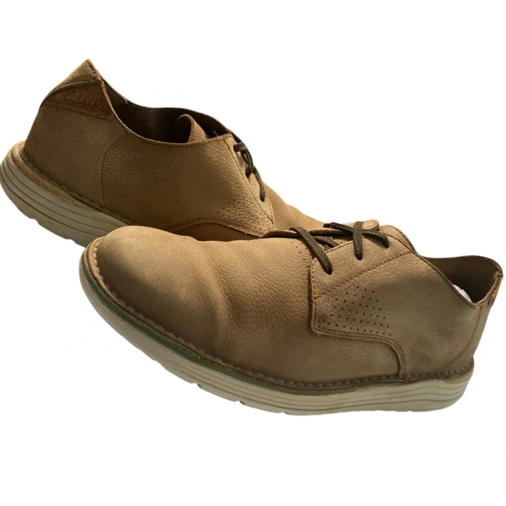 Clarks Tan Suede Hybrid Oxford Derby Sneaker Sole Men’s 12 Lightweight